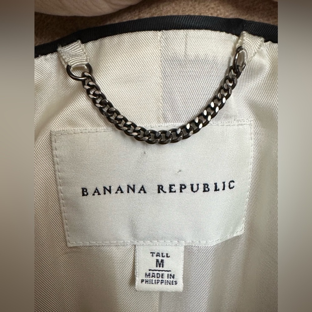 Banana Republic Wool Coat • Medium Tall • 38” Long Classic Winter Overcoat - Picture 7 of 7